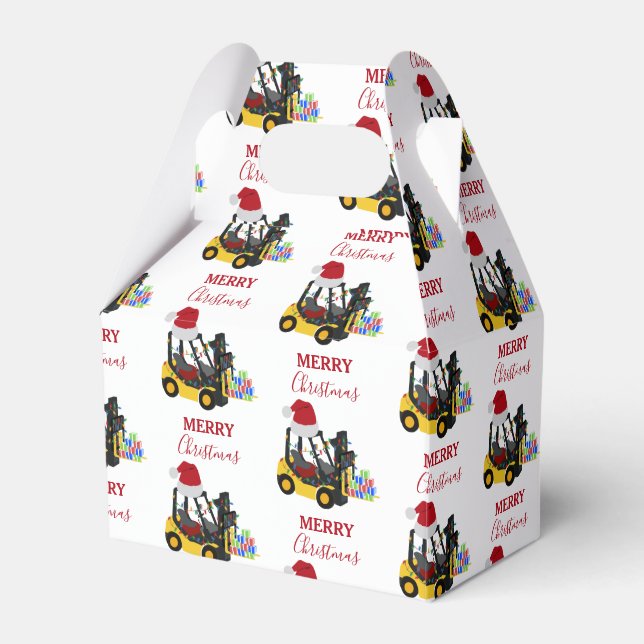 Christmas Forklift Truck  Favour Box (Front Side)