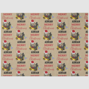 Christmas Forklift Truck Kraft Tissue Paper