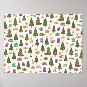 Christmas Forrest Pattern Poster
