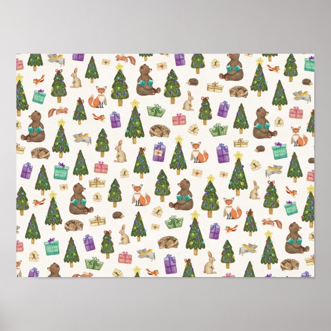 Christmas Forrest Pattern Poster (Front)
