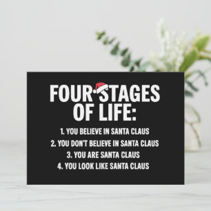 Christmas Four Stages of Life Santa Humour Meme  Holiday Card