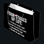 Christmas Four Stages of Life Santa Humour Meme  Large Gift Bag<br><div class="desc">Christmas Four Stages of Life Santa Humour Meme</div>