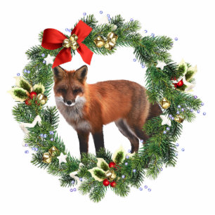 Christmas Fox 5x7 Sculpture Ornament Photo Sculpture Decoration