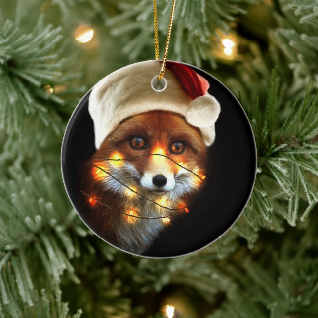 Christmas fox ceramic tree decoration (Tree)