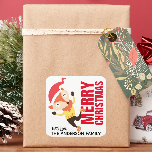 Christmas Fox Label (Holiday)