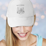 Christmas Fox Line Art Wildlife Landscape Trucker Hat<br><div class="desc">Enjoy winter style with this trucker hat for the holidays, featuring a line art illustration of a fox in a snowy winter landscape. The fox is pictured in front of evergreen trees and a starry night sky. With greeting 'Merry Christmas' at the top and text for you to customise below...</div>