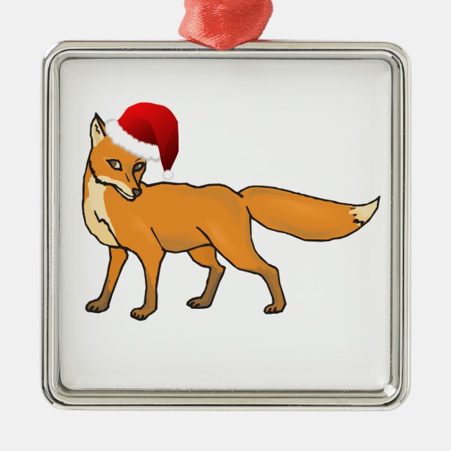 Christmas Fox Metal Tree Decoration (Front)