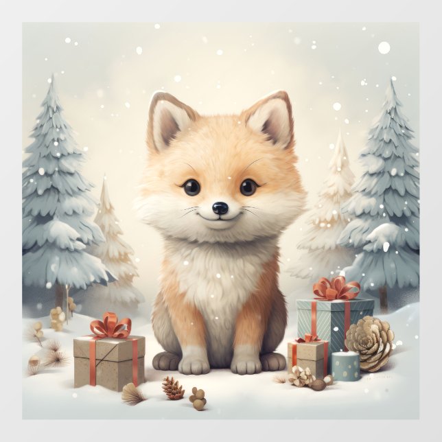 Christmas Fox Window Cling (Sheet)