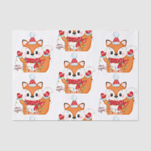 Christmas Fox with Lights Tissue Paper