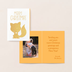 Christmas fox with photo inside foil card
