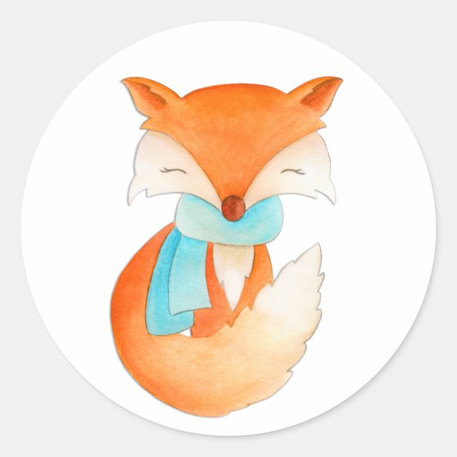 Christmas fox with scarf winter sticker (Front)
