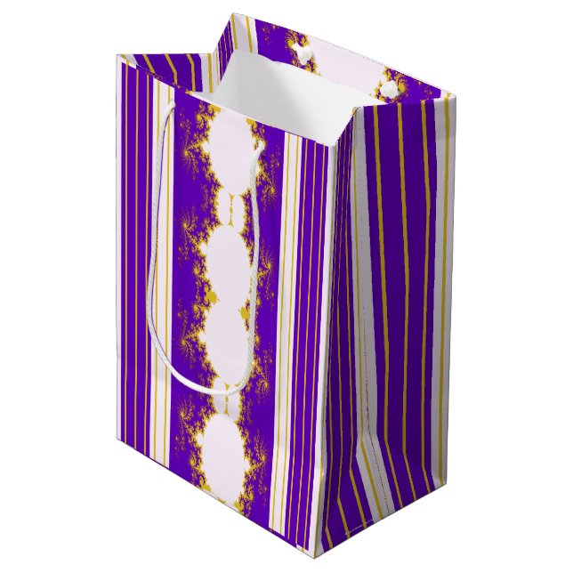 Christmas Fractal Purple Gift Bag (Front Angled)