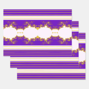 Christmas Fractal Purple Wrapping Paper