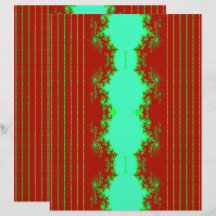 Christmas Fractal Red & Grn Scrapbook Paper