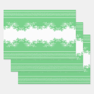 Christmas Fractal Wintergreen Wrapping Paper
