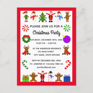 Christmas Frame #3 Invitation Postcard