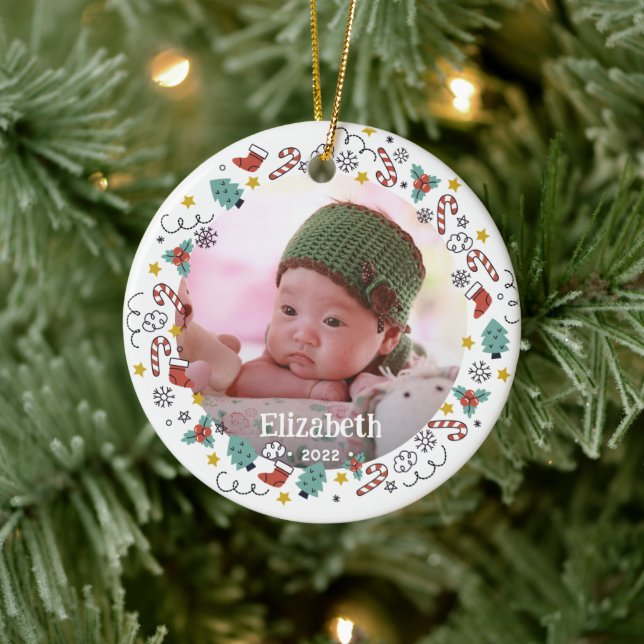 Christmas Frame Baby's Photo  Ceramic Tree Decoration (Tree)