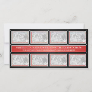 Christmas Frame Collage Red Black Holiday Card