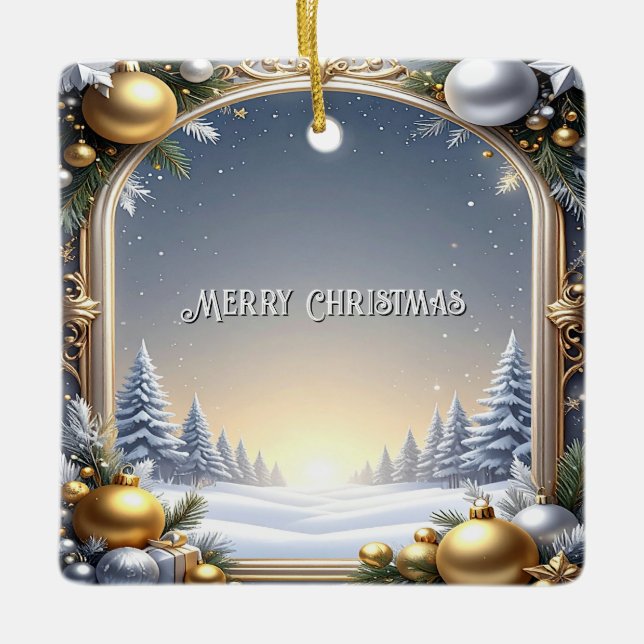 Christmas Frame Holiday Ornament (Front)