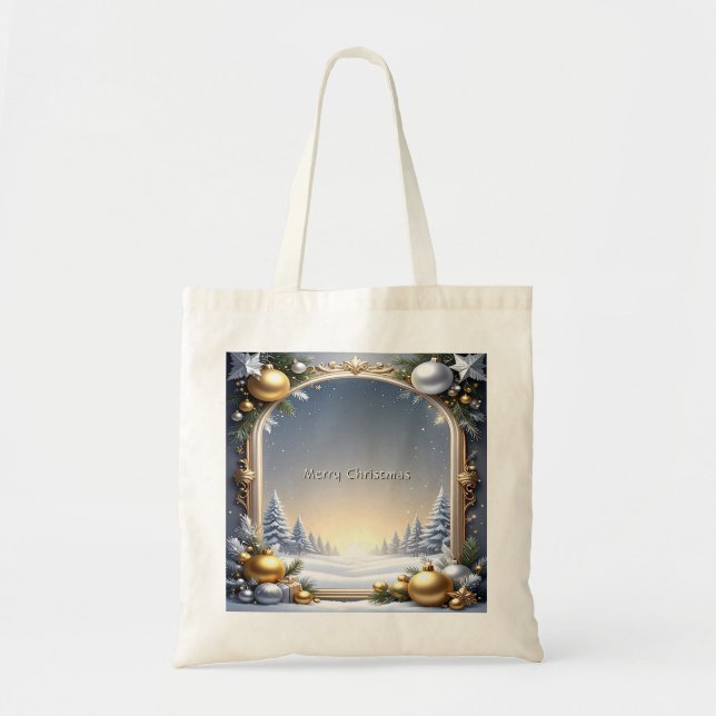 Christmas Frame Holiday Tote Bag (Front)