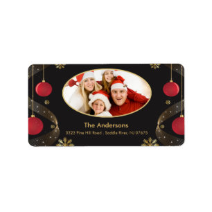 CHristmas Frame PHOTO Return Address Label