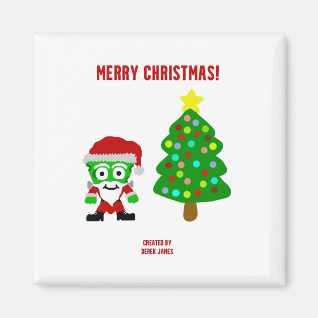 Christmas FrankenCheese 2 Inch Square Magnet (Front)