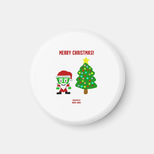 Christmas FrankenCheese Round Magnet (Front)