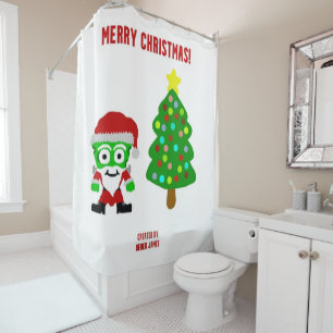 Christmas FrankenCheese Shower Curtain