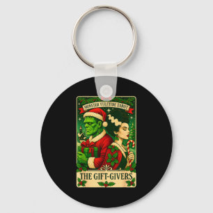 Christmas Frankenstein And Bride The Lovers Tarot Key Ring