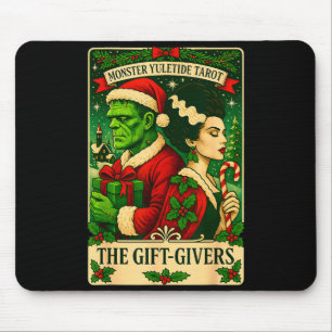Christmas Frankenstein And Bride The Lovers Tarot Mouse Mat