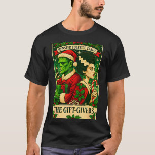 Christmas Frankenstein And Bride The Lovers Tarot  T-Shirt