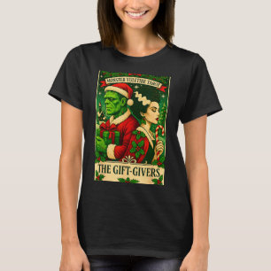 Christmas Frankenstein And Bride The Lovers Tarot  T-Shirt