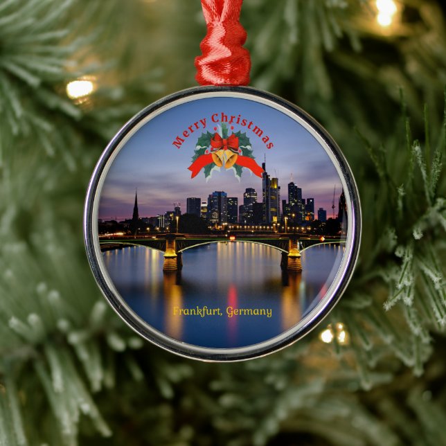 Christmas, Frankfurt Bridge, Germany, Metal Tree Decoration (Tree)