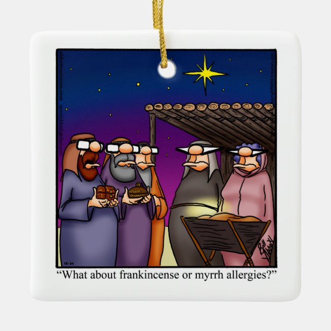 Christmas Frankincense & Myrrh Humour Ornament (Front)