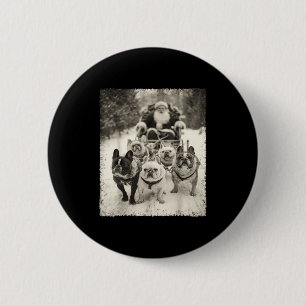 Christmas French Bulldog 6 Cm Round Badge