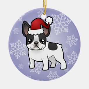 Christmas French Bulldog Ceramic Tree Decoration