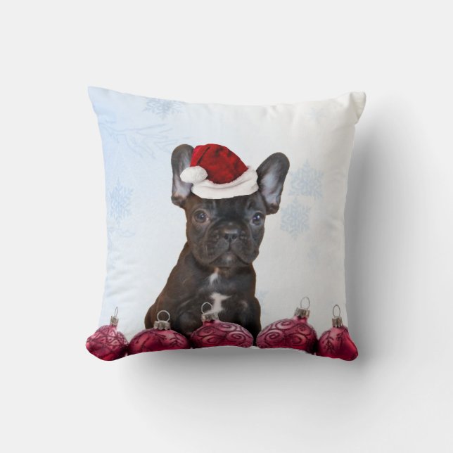 Christmas French Bulldog Cushion (Front)