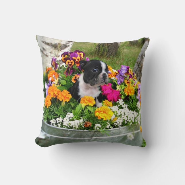 Christmas French Bulldog dog throw pillow (Front)