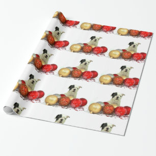 Christmas French Bulldog dog wrapping paper