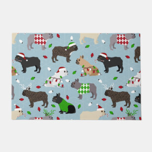 Christmas French Bulldog Doormat