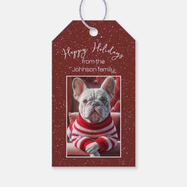 Christmas French Bulldog Gift Tags (Front)