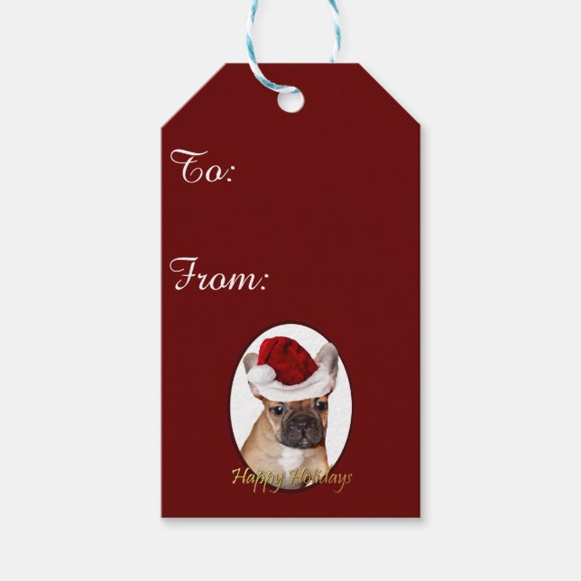 Christmas French Bulldog Gift Tags (Front)