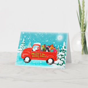 Christmas french bulldog gifts delivery truck card
