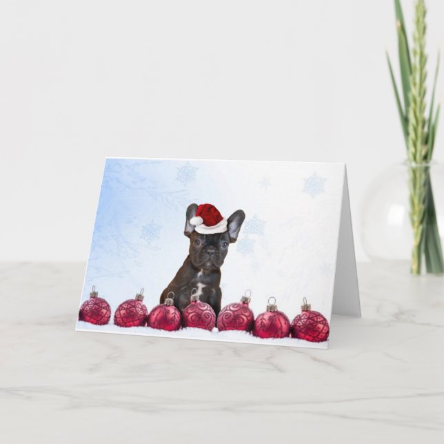 Christmas French Bulldog Holiday Card (Front)