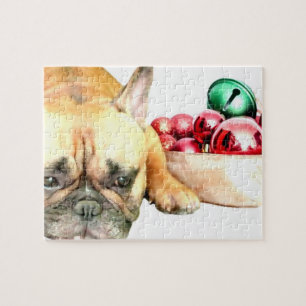 Christmas French Bulldog Jigsaw Puzzle