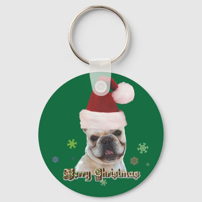 Christmas french bulldog keychain (Front)