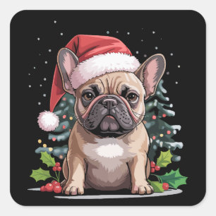 Christmas French Bulldog Lover Dog Mom Funny Square Sticker