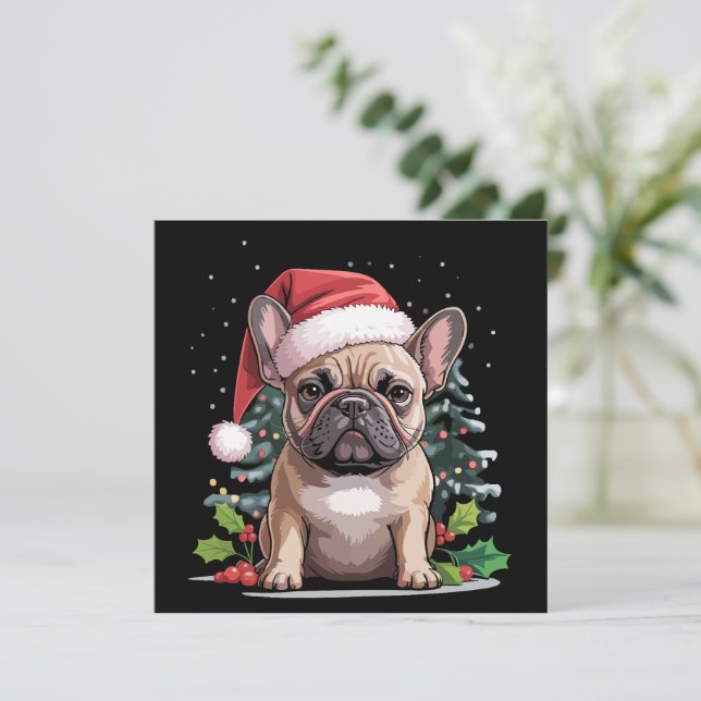 Christmas French Bulldog Lover Dog Mum Funny Holiday Card (Standing Front)