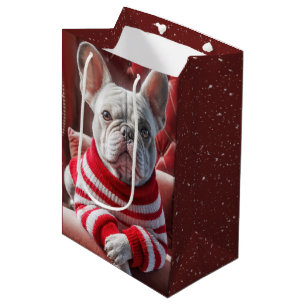 Christmas French Bulldog Medium Gift Bag