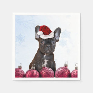 Christmas French Bulldog Napkin